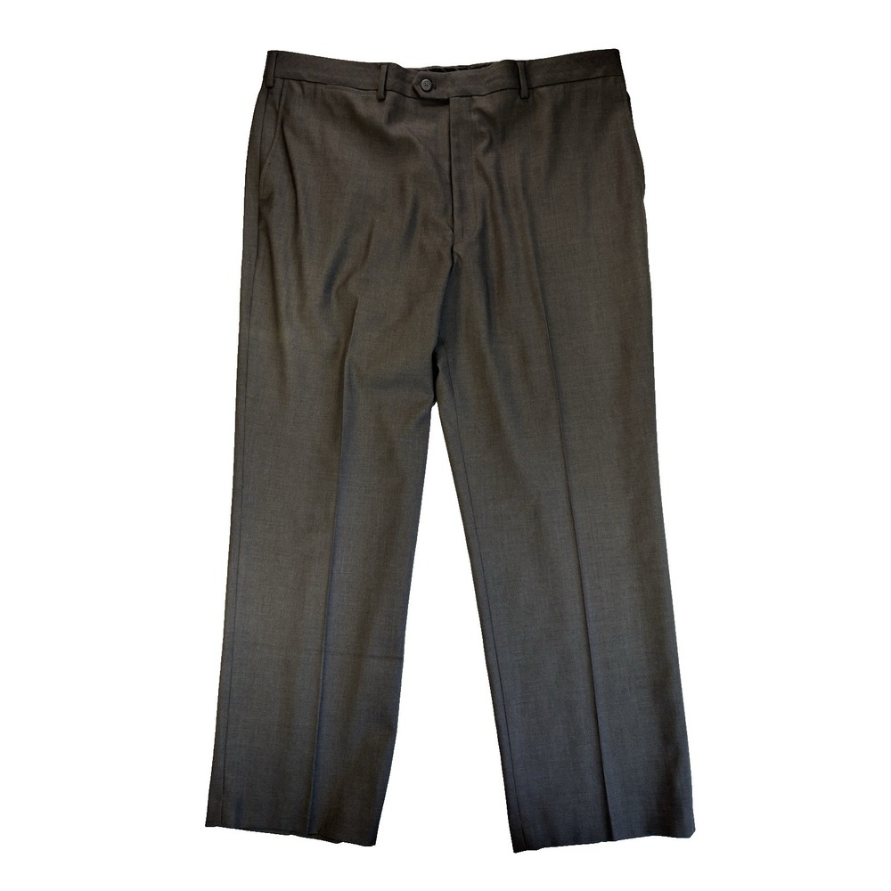 Stafford Men's 42X30‎ Super Pant Gray Trousers Dress Career Workwear Office